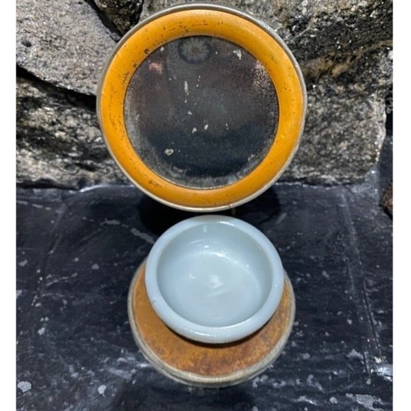 Authentic Antique  Shaving Mirror & Removable Bowl Made in Germany - Picture 1 of 7
